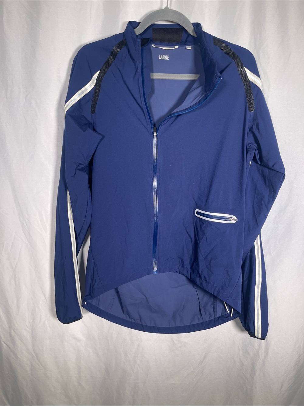 RAPHA MENS BLUE NYLON WIND JACKET ZIP UP LARGE
